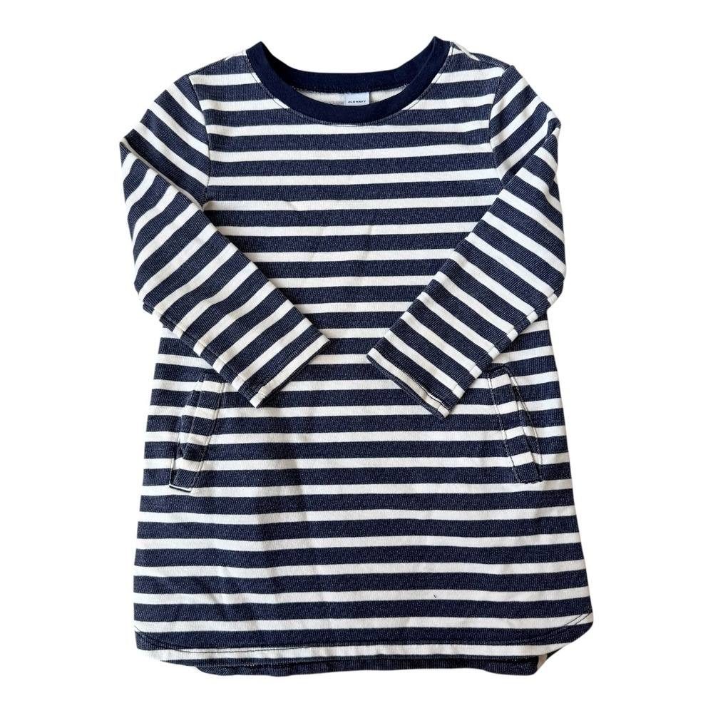 Old Navy Toddler Girls Nautical Stripe Tunic Dress 3T Navy White Coastal Summer
